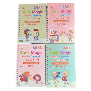 Set 4 Cuadernos Mágicos Caligrafía Reutilizables