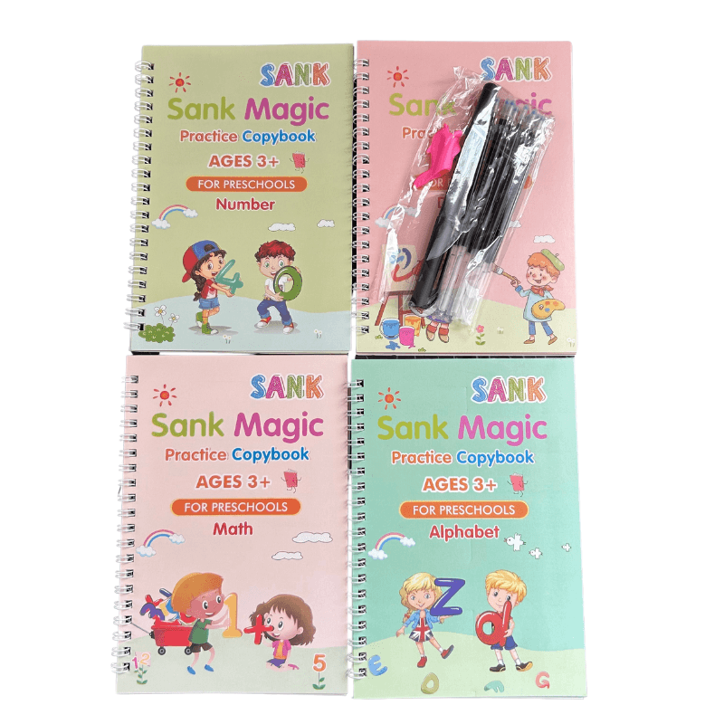 Set 4 Cuadernos Mágicos Caligrafía Reutilizables - Imagen 2