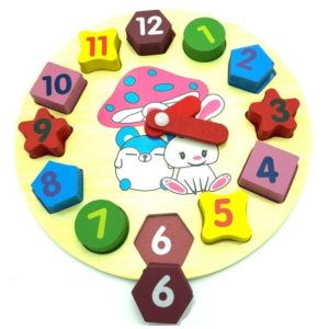 Reloj Bloque Juguete Madera