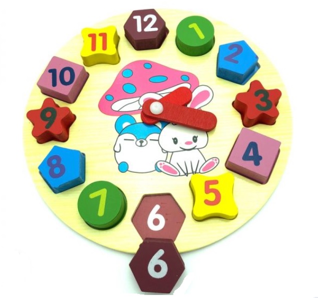 Reloj Bloque Juguete Madera