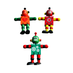Robot Chico Juguete Madera Regalo Sorpresa Cumpleaños